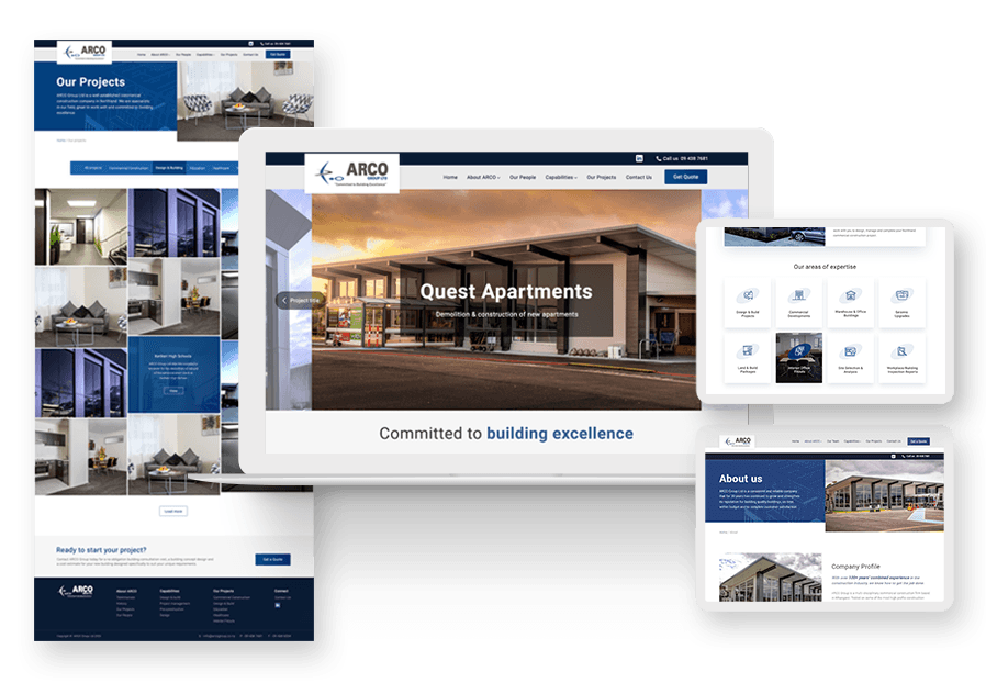 Weropingantiva created the website for construction company ARCO to present their services